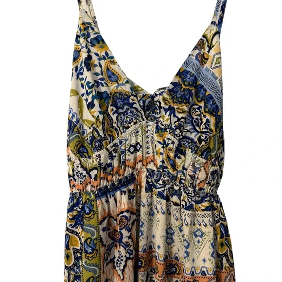 Meet Me In Santorini Boho Patchwork Paisley Open Back Maxi Dress NWT Large - Picture 6 of 10